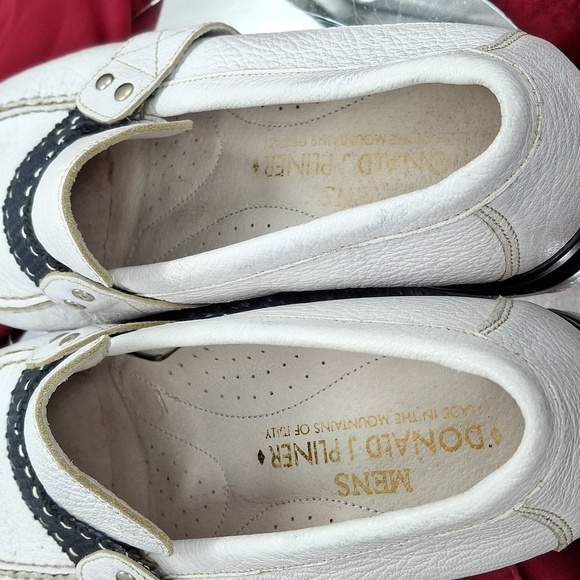 Donald J. Pliner white leather loafers made in Italy Sz 7.5 men's - Picture 4 of 5